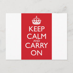 Keep Calm And Carry On: Fire Engine Red Postcard