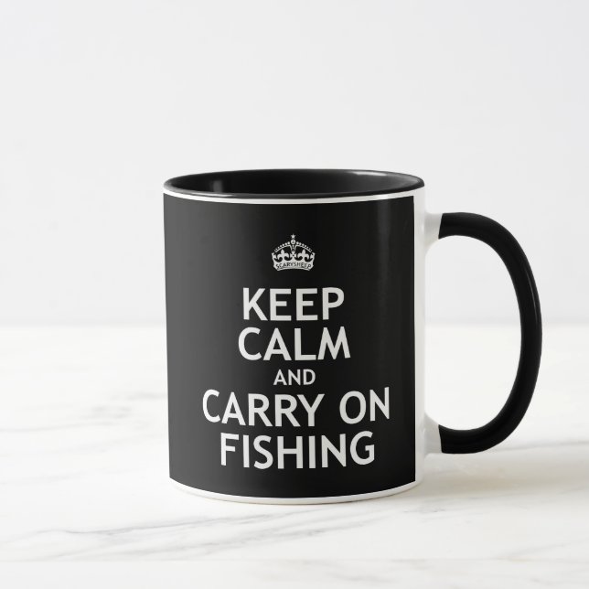Keep Calm and Carry On Fishing Mug (Right)