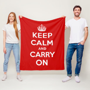 Keep Calm and Carry On Fleece Blanket