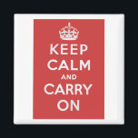 Keep Calm and Carry On Fridge Magnet<br><div class="desc">Keep Calm and Carry On is one of the most famous British poster slogans from the Second World War and is now enjoying a revival in these tough times. In bright red with white lettering and a regal crown, it makes a fun fridge magnet design. The magnet would make a...</div>