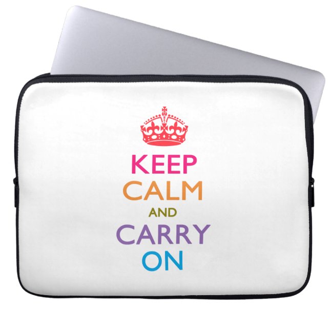 KEEP CALM AND CARRY ON Fruity Colours Laptop Sleeve (Front)