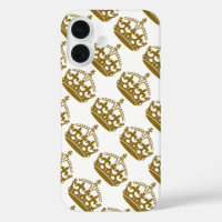 Keep Calm and Carry On Gold Crown on White
