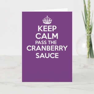Keep calm and carry on greetings card - CRANBERRY
