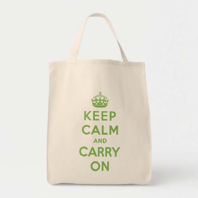 Keep Calm and Carry On Grocery Bag (Front)