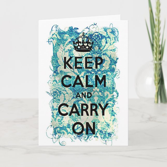 Keep Calm and Carry On Grunge Birthday Card (Front)