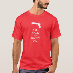 Keep Calm And Carry On Gun T-Shirt