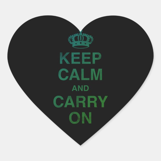 keep calm and carry on heart sticker (Front)
