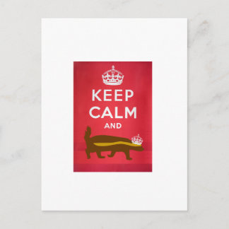 Keep Calm and Carry On Honey Badger Postcard