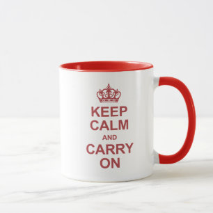 Keep calm and carry on - hot pink mug