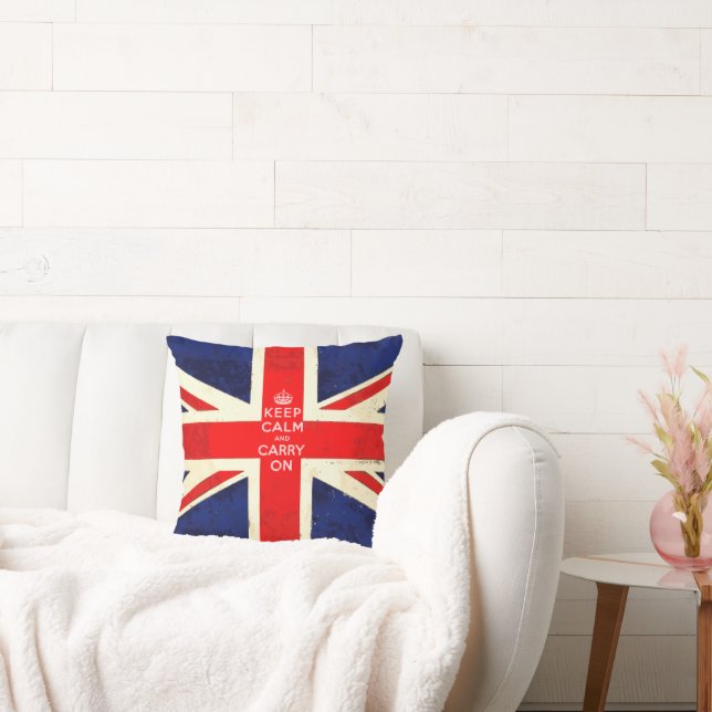 KEEP CALM AND Carry ON Inspirational Quote Cushion (Couch)