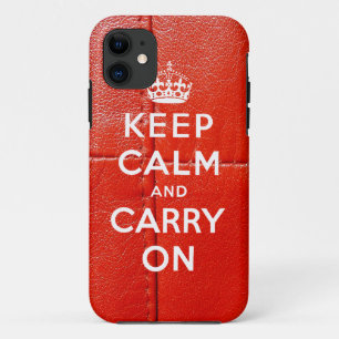 Keep Calm and Carry On iPhone 5 Case Leather Print