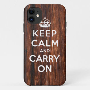 Keep Calm and Carry On iPhone 5 Case Wood Print
