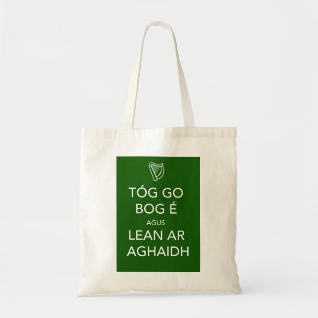 Keep Calm and Carry On IRISH Tote Bag (Front)