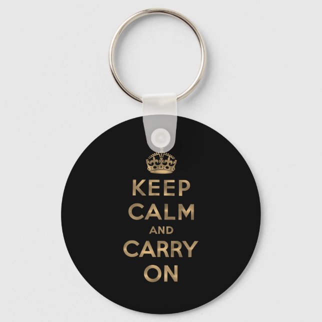 Keep Calm And Carry On Key Ring (Front)
