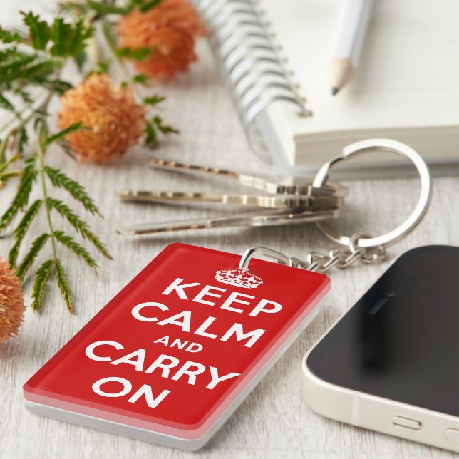 Keep Calm and Carry On Key Ring (Front Right)