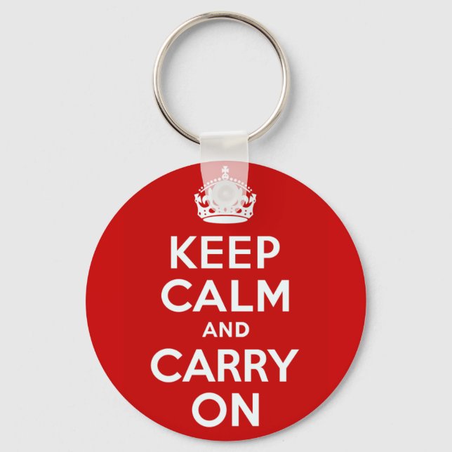 Keep Calm And Carry On Keychain (Front)