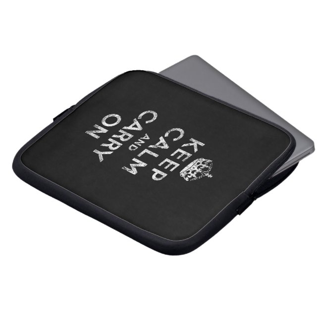 Keep Calm and Carry On Laptop Sleeve (Front Top)