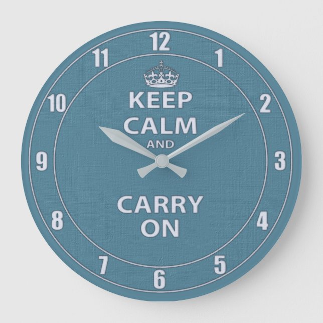 Keep Calm and Carry On Large Clock (Front)