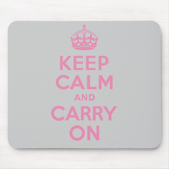 Keep Calm And Carry On. Light Pink. Best Price. Mouse Pad (Front)