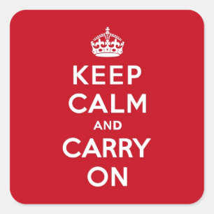 Keep Calm and Carry On London Red Square Sticker
