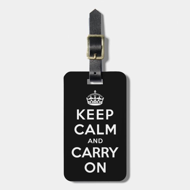 Keep Calm and Carry On Luggage Tag (Front Vertical)