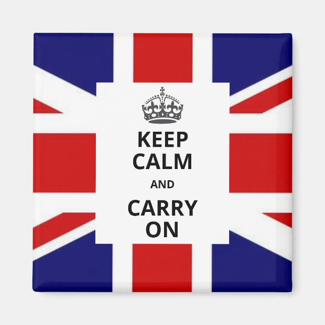 Keep Calm and Carry On Magnet. British Union Jack Magnet (Front)