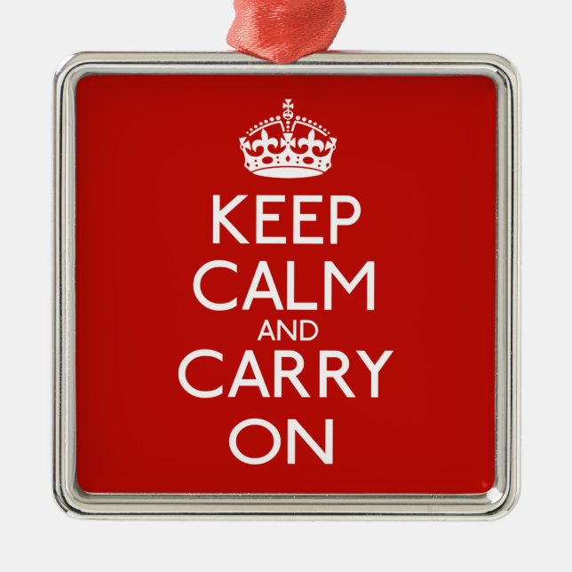 Keep Calm And Carry On Metal Ornament (Front)
