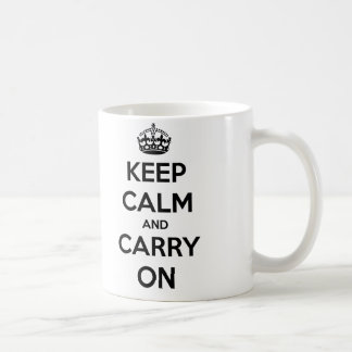 Keep Calm and Carry On Mug (black and white)