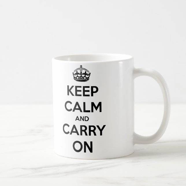 Keep Calm and Carry On Mug (black and white) (Right)