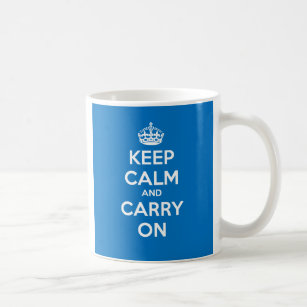Keep Calm and Carry On Mug - Blue