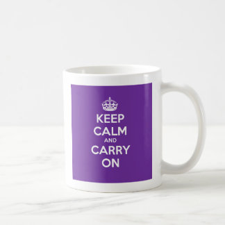 Keep Calm and Carry On Mug - Purple