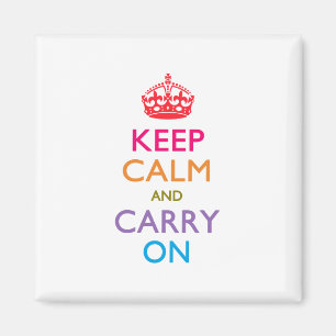 KEEP CALM AND CARRY ON Multicolored Magnet