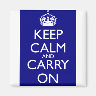 Keep Calm And Carry On: Navy Blue Magnet