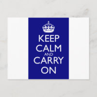 Keep Calm And Carry On: Navy Blue