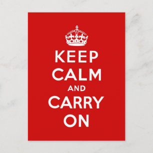 keep calm and carry on Original Postcard