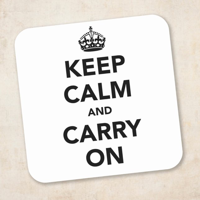 Keep Calm And Carry On Original Square Sticker (Creator Uploaded)