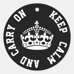 Keep Calm and Carry On - Personalised TEXT Classic Round Sticker