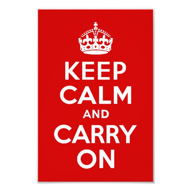 Keep Calm and Carry On Photo Print (Front)