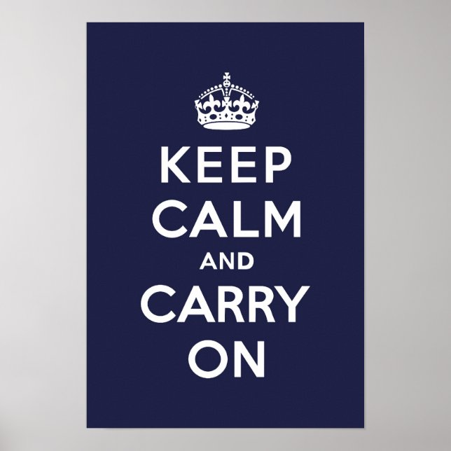Keep Calm and Carry On Phthalo Blue Poster (Front)