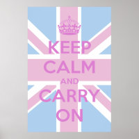 Keep Calm and Carry On Pink and Blue Union Jack