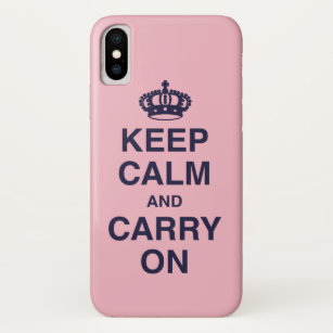 KEEP CALM AND CARRY ON / Pink Case-Mate iPhone Case