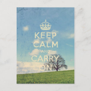 keep calm and carry on postcard