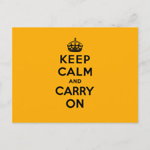 Keep Calm And Carry On Postcard