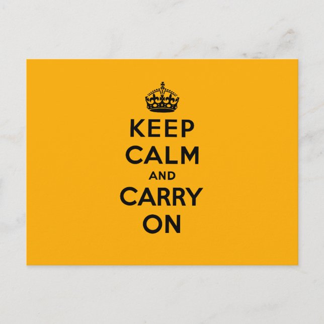 Keep Calm And Carry On Postcard (Front)