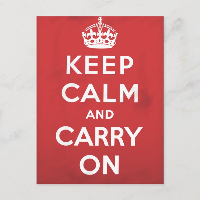 Keep Calm and Carry On Postcard (Front)
