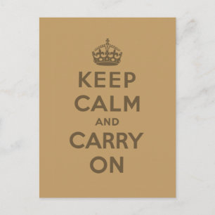 Keep Calm And Carry On Postcard