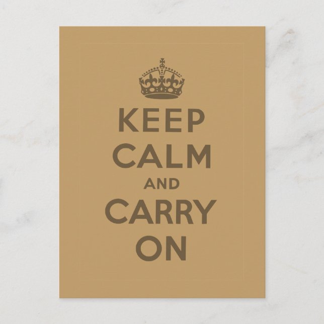 Keep Calm And Carry On Postcard (Front)