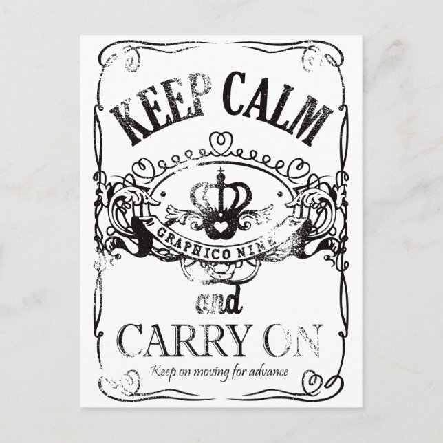 Keep Calm and Carry On Postcard (Front)