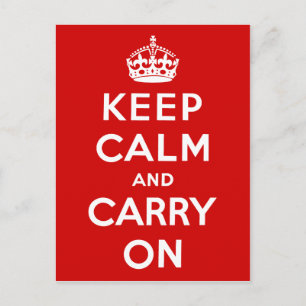 Keep Calm And Carry On Postcard