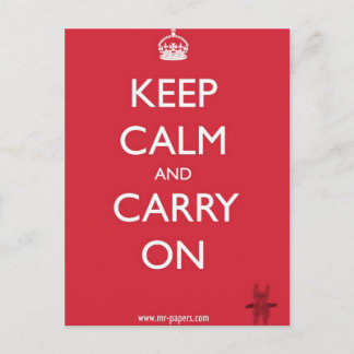 Keep Calm and Carry On Postcard